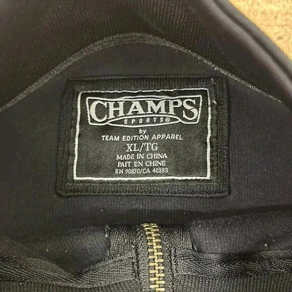 Champs Duke Blue Devils Black Full Zip Jacket Screen Printed Sz XL - Picture 3 of 9